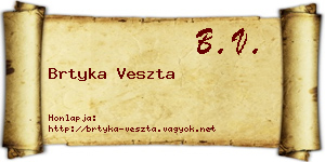 Brtyka Veszta névjegykártya